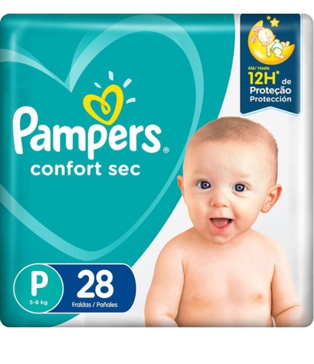Fralda Pampers Confort Sec P com 28 unidades