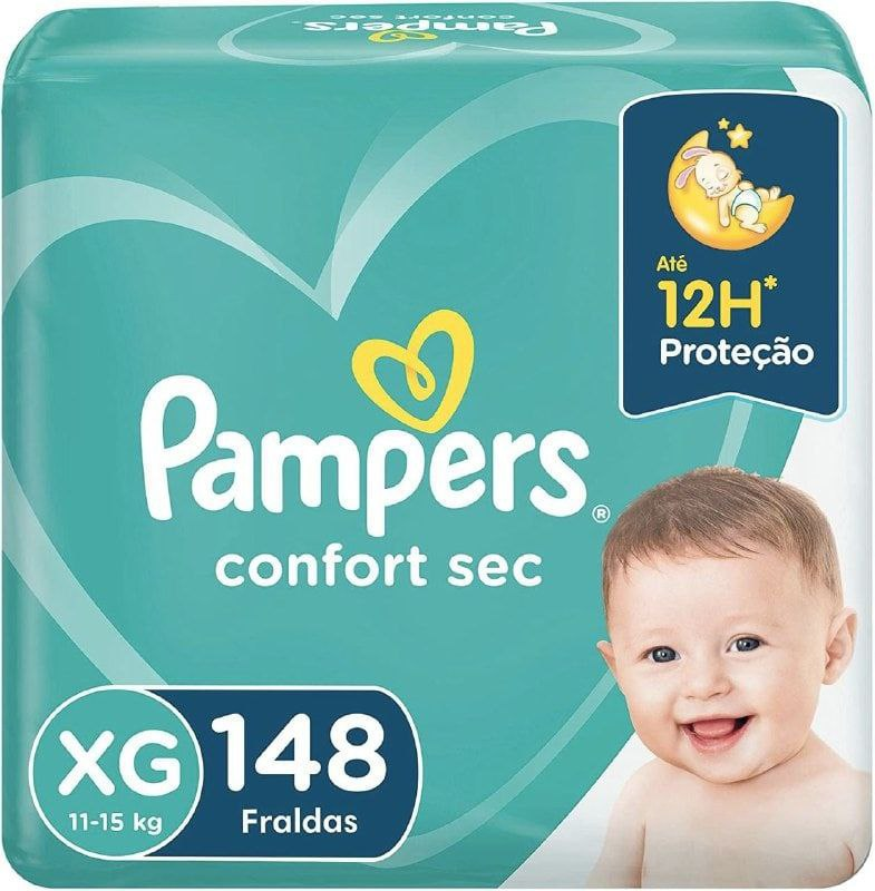 Fralda Pampers Confort Sec XG 148 Unidades, Pampers
