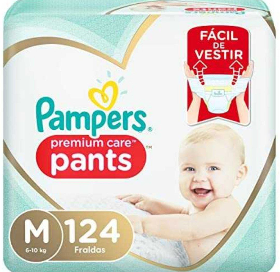 Fralda Pampers Pants Premium Care M 124 unidades