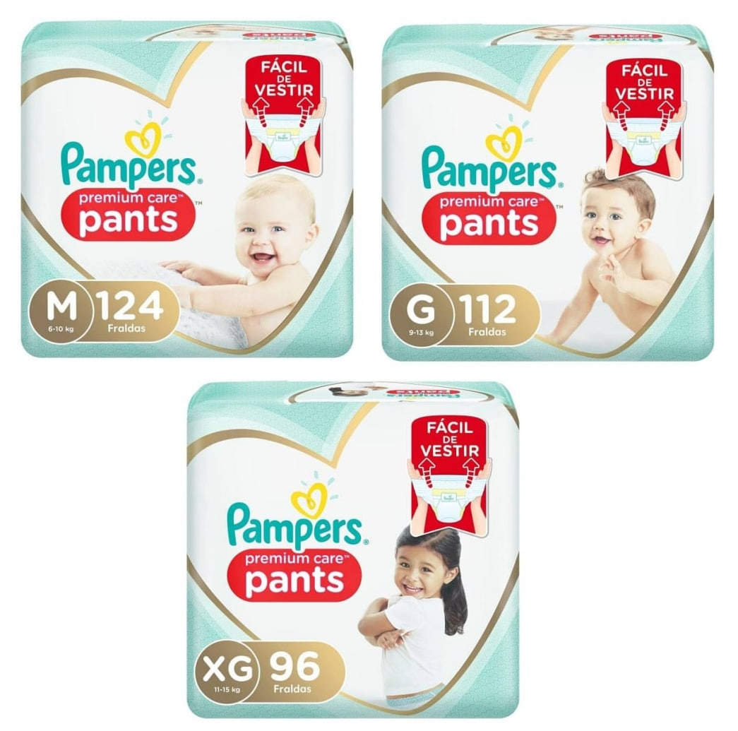 Fralda Pampers Premium Care Pants (de vestir)