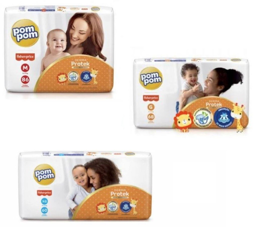 Fralda Pom Pom Protek Proteção de mãe (Embalagem pode variar)