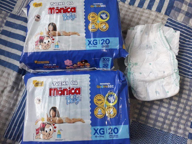 Fralda Turma da Monica Baby Jumbo XG 20 Unidades, Turma da Mônica Baby, Azul, X-Grande