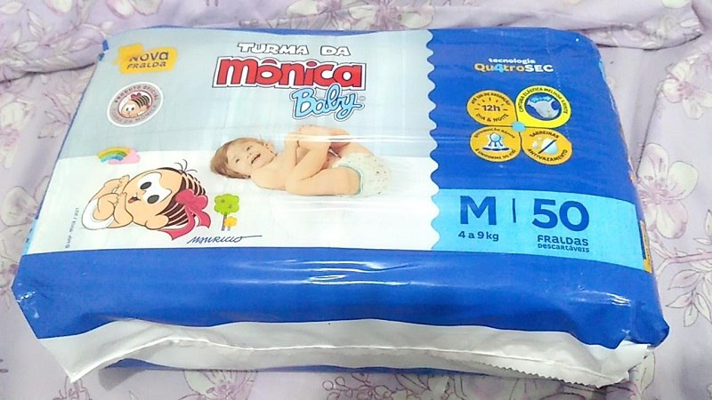 Fralda Turma da Monica Baby Mega M 50 Unidades