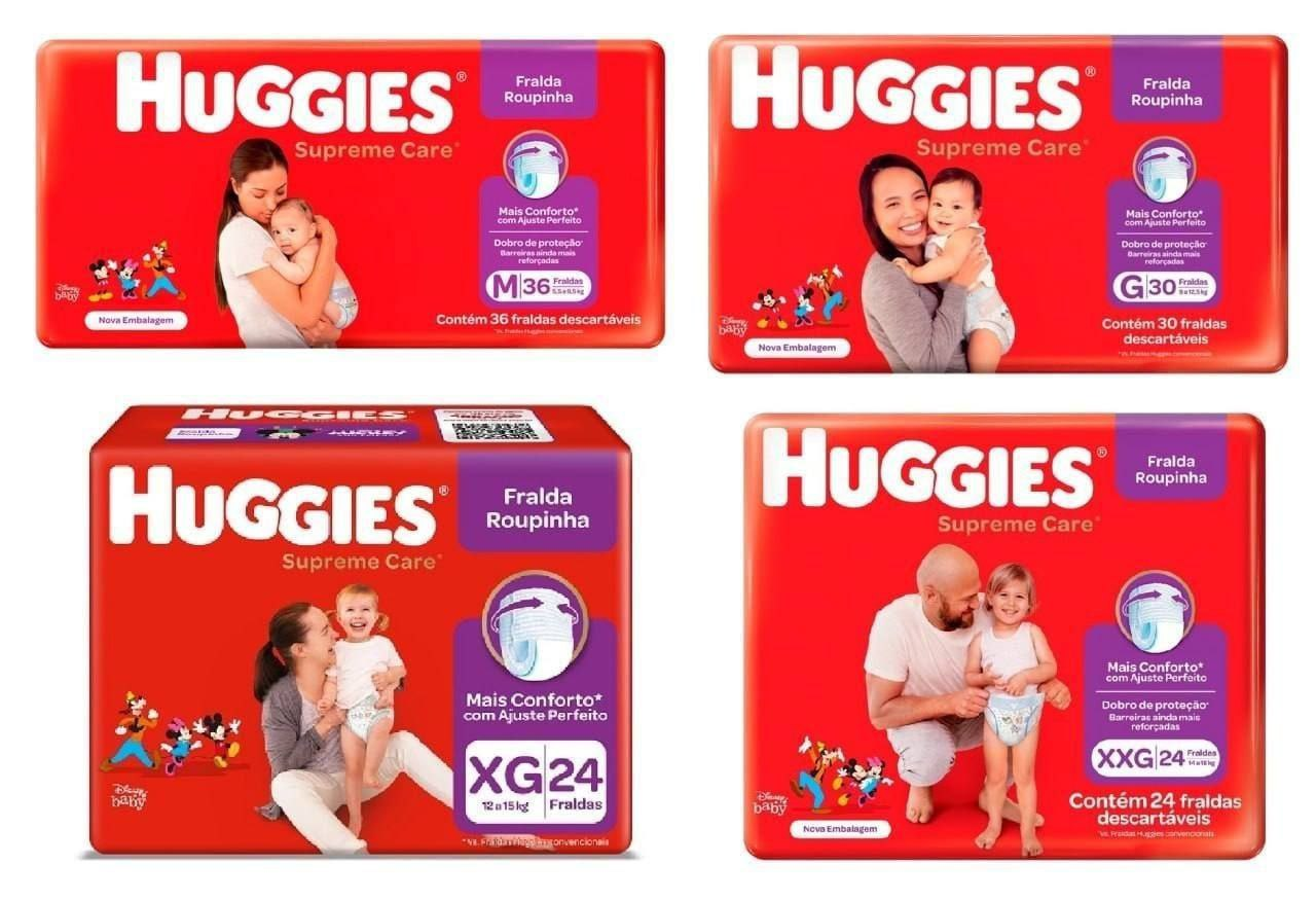 Fraldas Huggies Supreme Care Roupinha - Kit com 8 pacotes