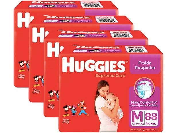 Kit Fraldas Huggies Supreme Care Roupinha Calça - Tam. M com 352 unidades