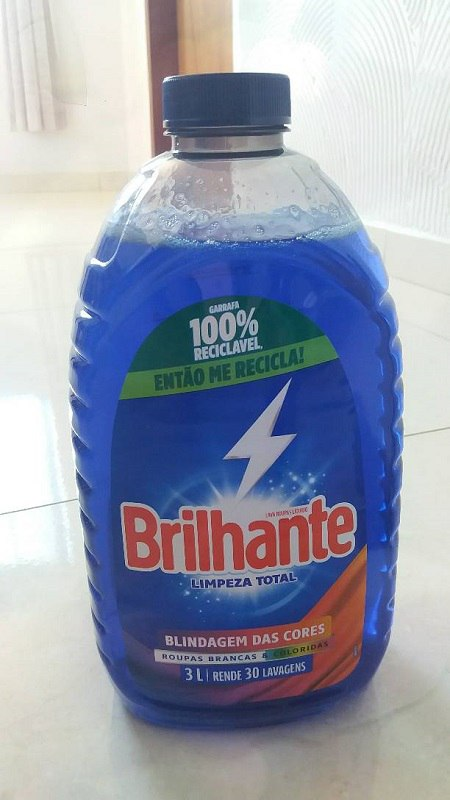 Lava Roupas Líquido Brilhante Limpeza Total 3L