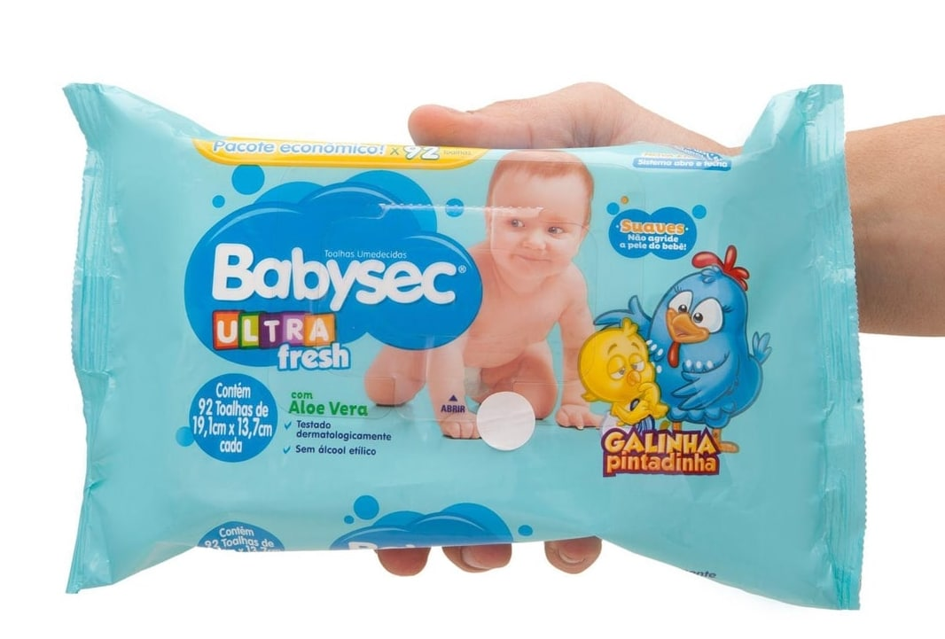 Lenço Umedecido Babysec Galinha Pintadinha 92 unidades