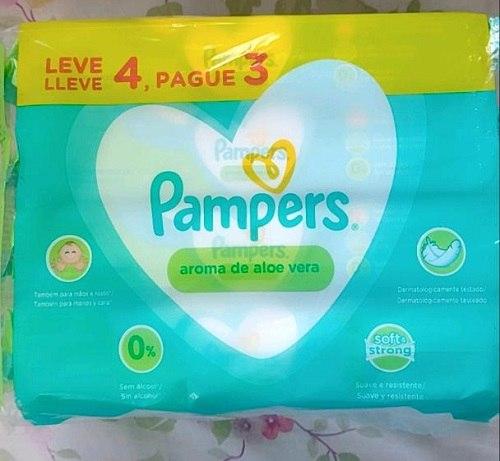 Lenços Umedecidos Pampers Aroma de Aloe Vera 192 Unidades