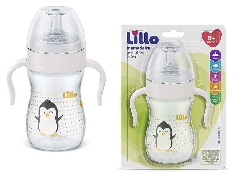 Mamadeira Super Evolution Primeiros Passos com Alças 240ml - Lillo