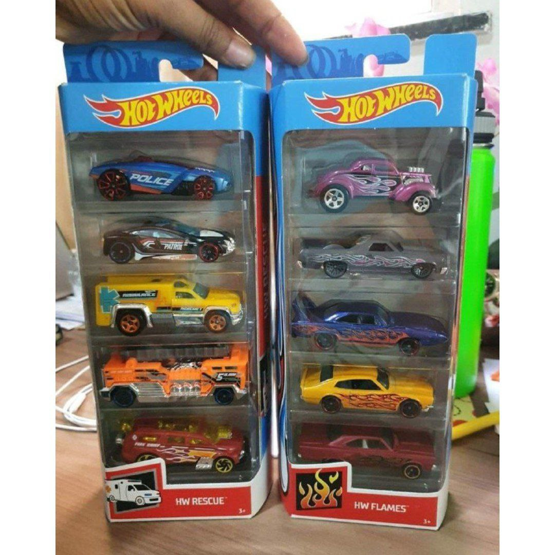 Pacote 5 Carros Sortidos, Hot Wheels, Mattel