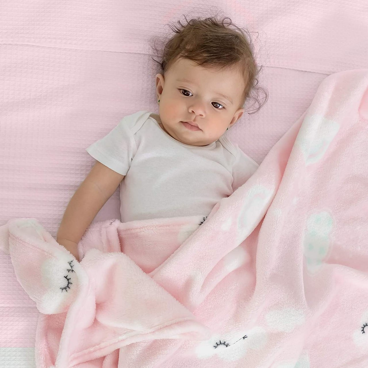 Papi Textil Cílios Cobertor de Microfibra, Rosa, 1.10 m x 85 cm