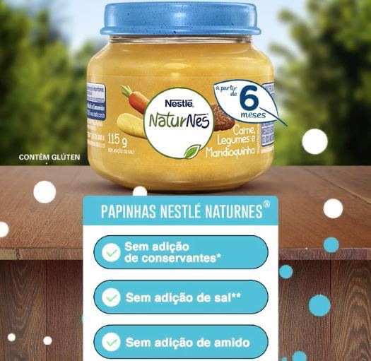Papinha, vários sabores, Nestlé, 115g