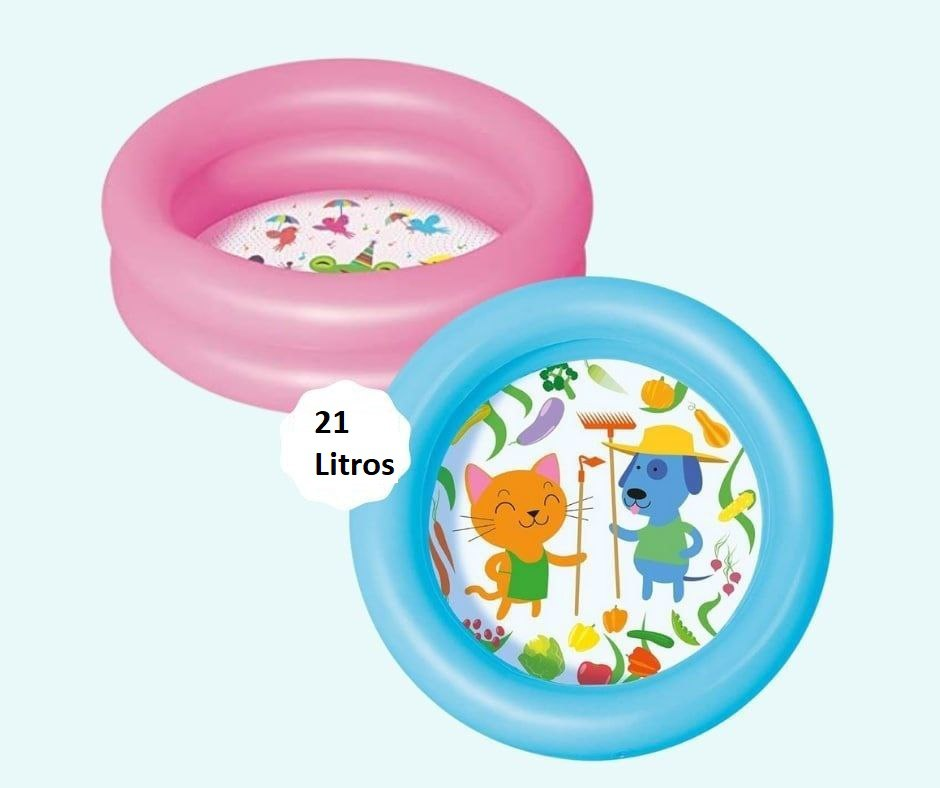 Piscina Inflável Kiddie 2 Anéis Bel Fix Azul/Rosa