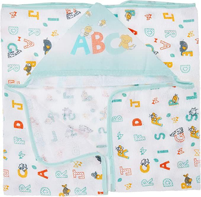 Toalha Felpuda Estampada com Capuz, 90 x 70 cm, Verde