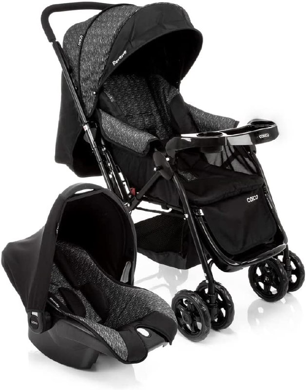 Travel System Reverse, Cosco, Preto Rajado