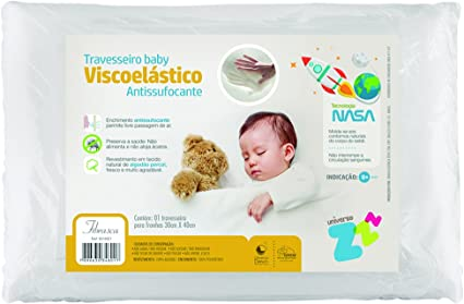 *Travesseiro Antissufocante, Visco Revestimento, 30x40cm, Branco, Fibrasca*