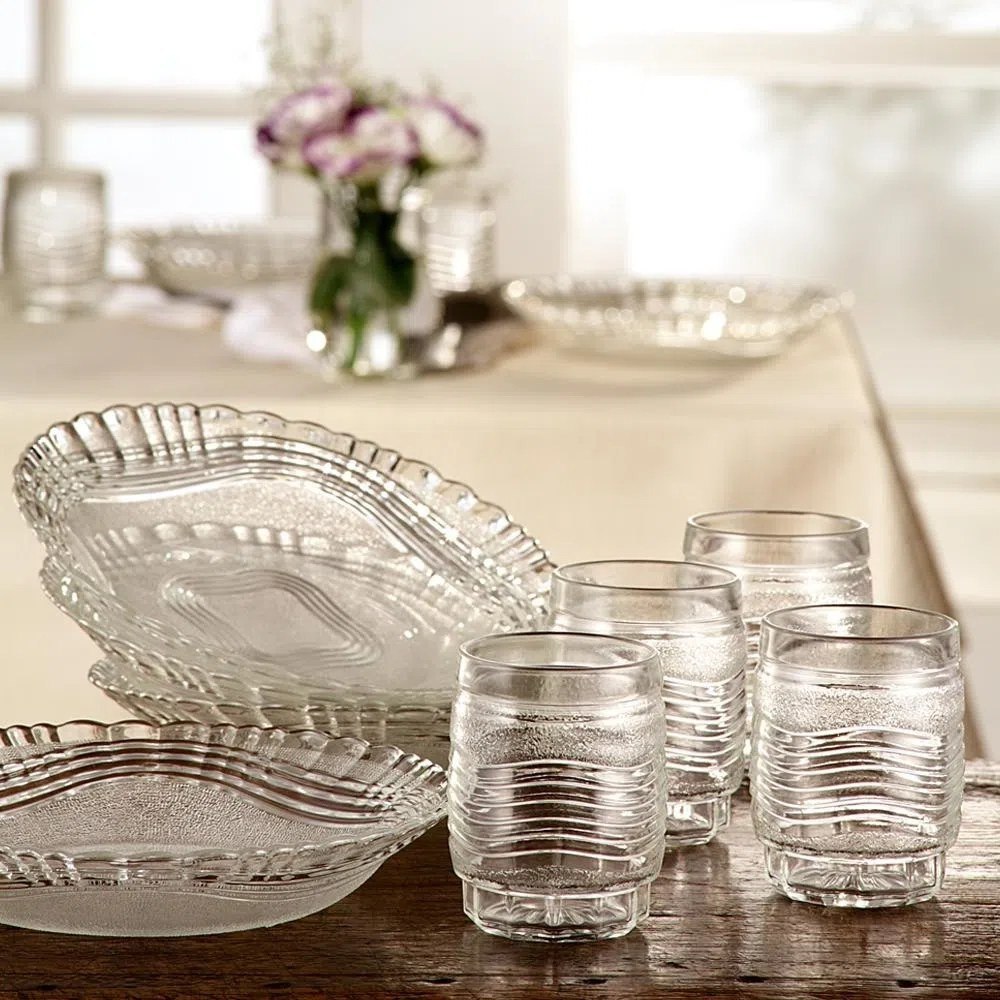 Aparelho De Jantar 8 Peças De Vidro Cristal Almoço Especial- Wheaton Brasil