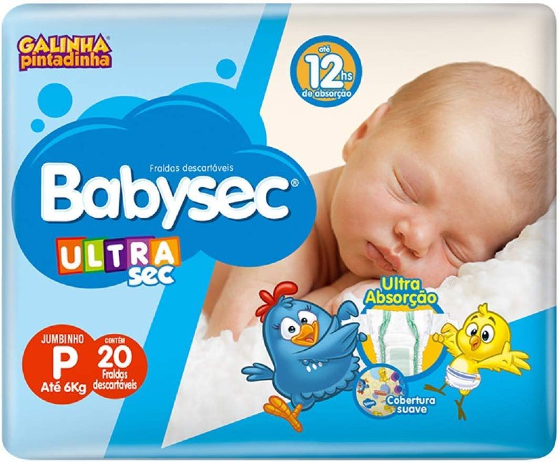 Babysec Ultrasec, Galinha Pintadinha, Pacote Jumbinho por R$16.55