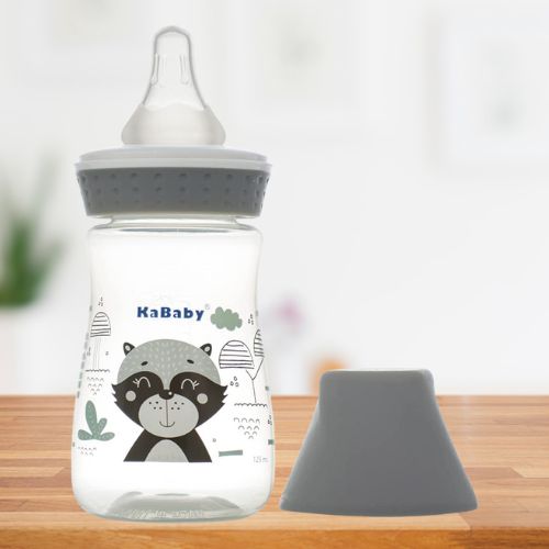 Copo com Bico de Silicone Cinza 125ml - KaBaby