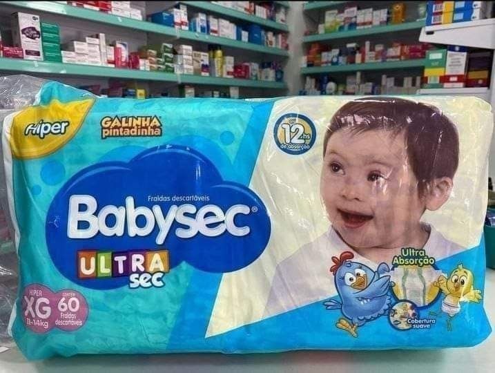 Fralda Babysec Ultrasec Galinha Pintadinha, Azul, XG, 60 unidades