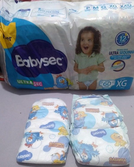Fralda Babysec Ultrasec Galinha Pintadinha, Azul, XG, 60 unidades