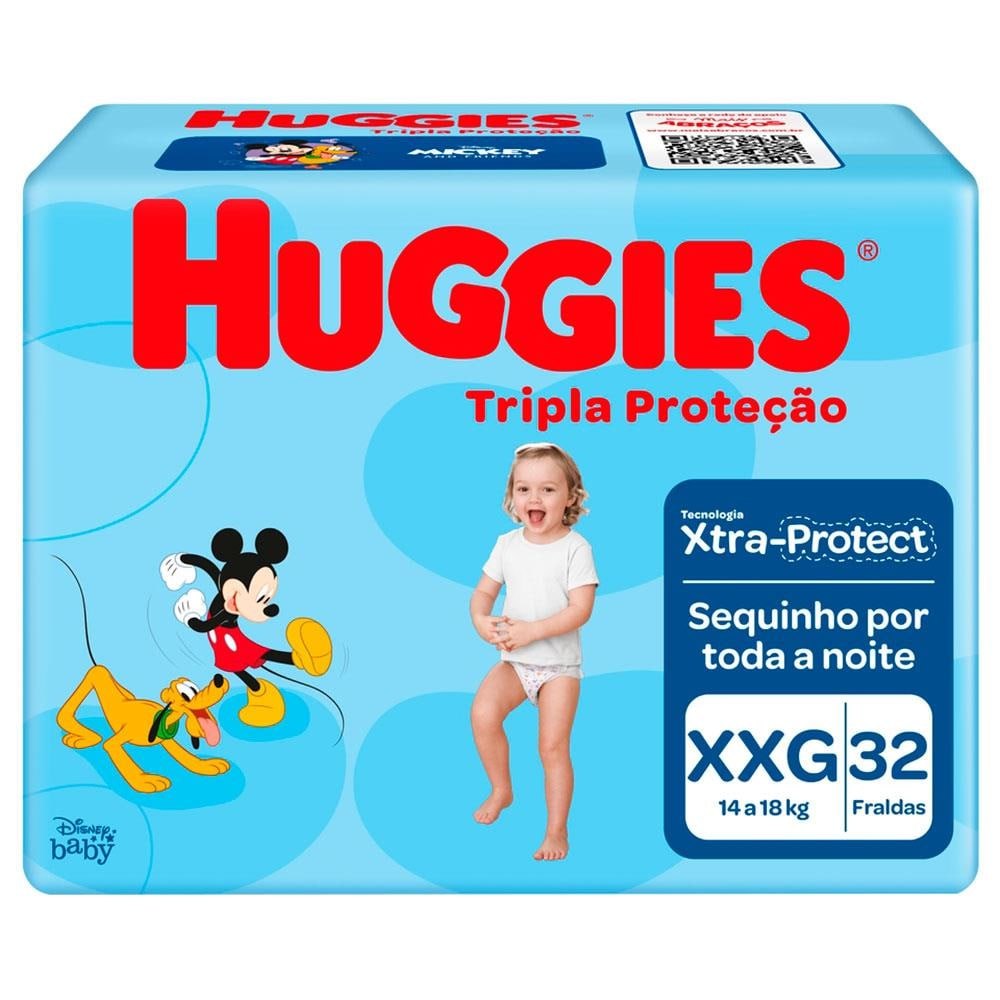 Fralda Descartável Huggies Tripla Proteção Tamanho XXG – 32 Unidades