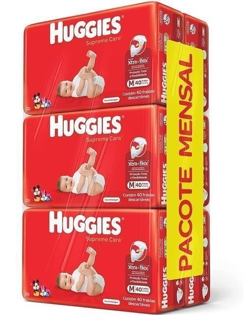 Fralda Huggies Tam M por 0,77/Unidade