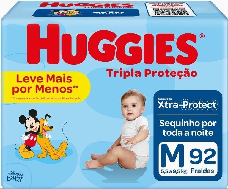 Fralda Huggies Tripla Proteção _M - 92 Fraldas