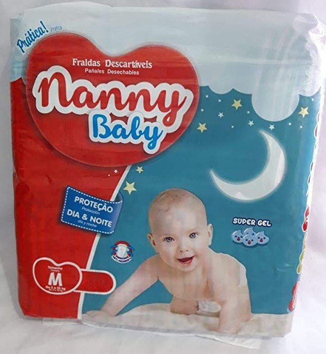Fralda Nanny Baby Dia e Noite M 90 unidades