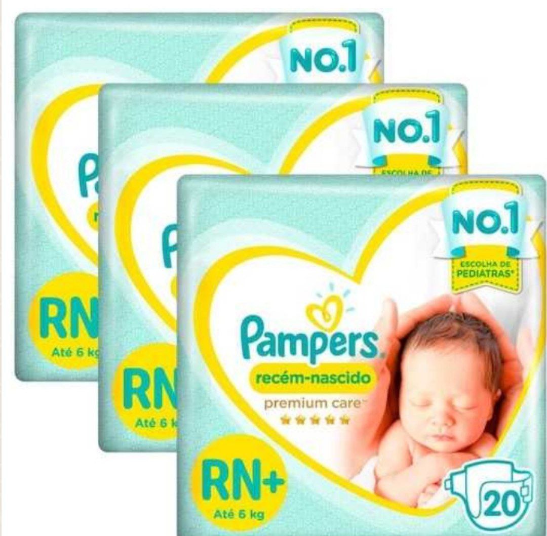 Fralda Pampers Premium Care RN+ - Kit com 60 Unidades