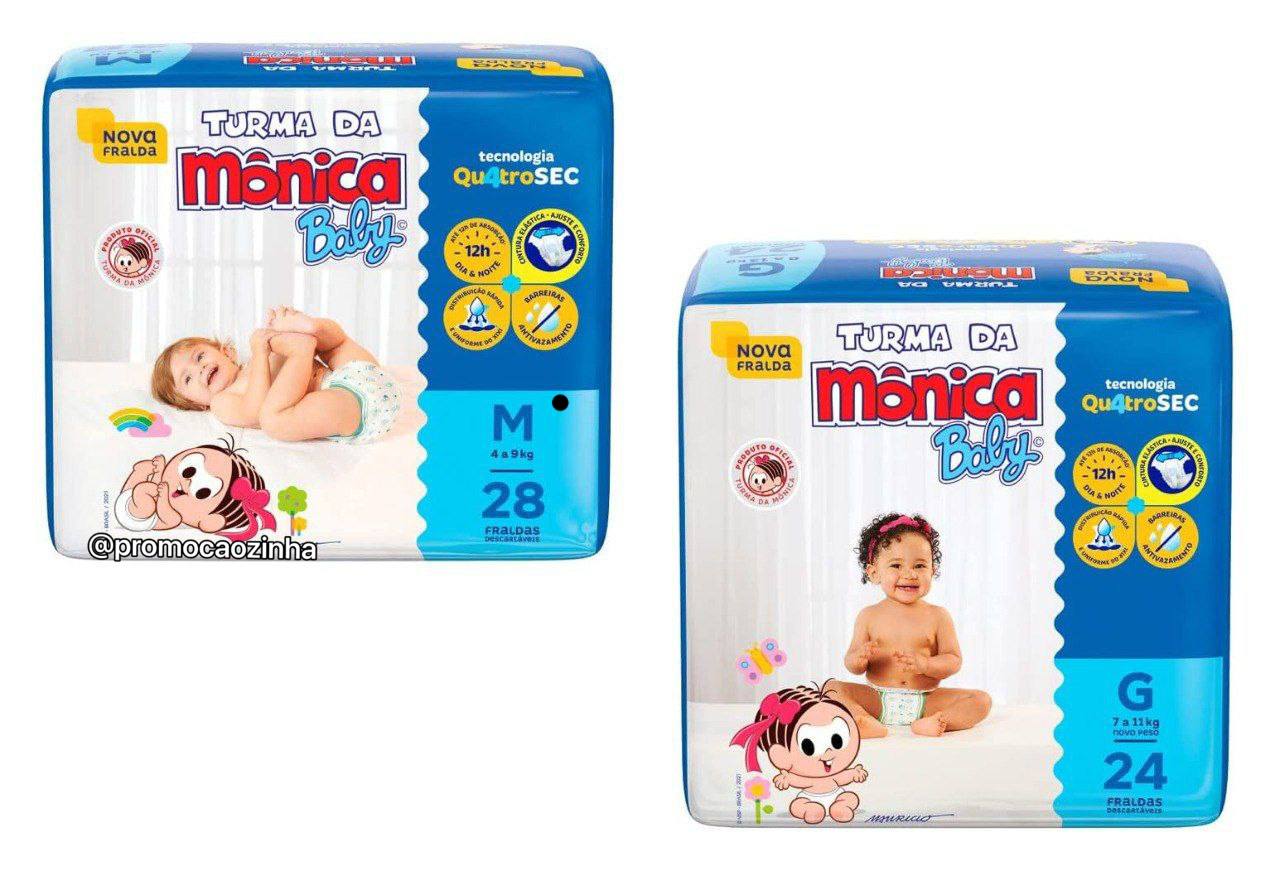 Fralda Turma da Monica Baby Jumbo M e G