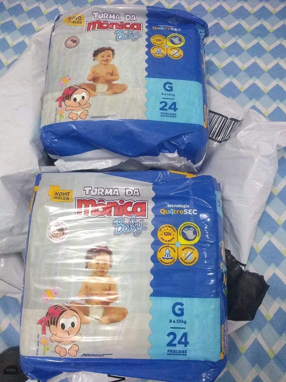 Fralda Turma da Monica Baby Jumbo Tam G com 24 Unidades