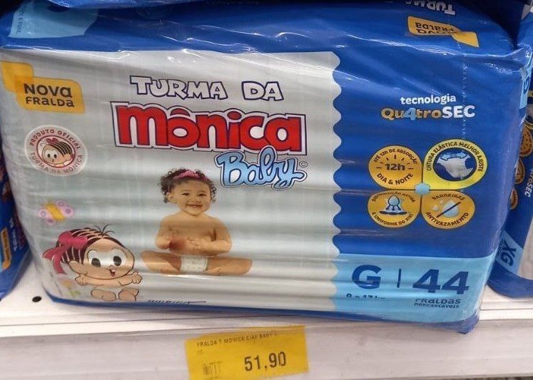 Fralda Turma da Monica Baby Mega G 44 Unidades