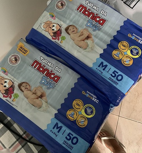 Fralda Turma da Monica Baby Mega M 50 Unidades, Turma da Mônica Baby, Azul, M*
