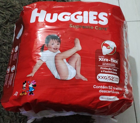 Fraldas Huggies Supreme Care XXG com 52 unidades