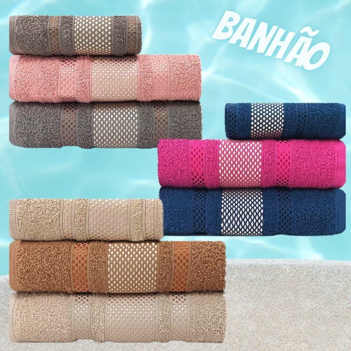 Jogo de Toalhas 3 Peças Banhão Gigante + Rosto 100% Algodão Marcotex Verona - Emcompre