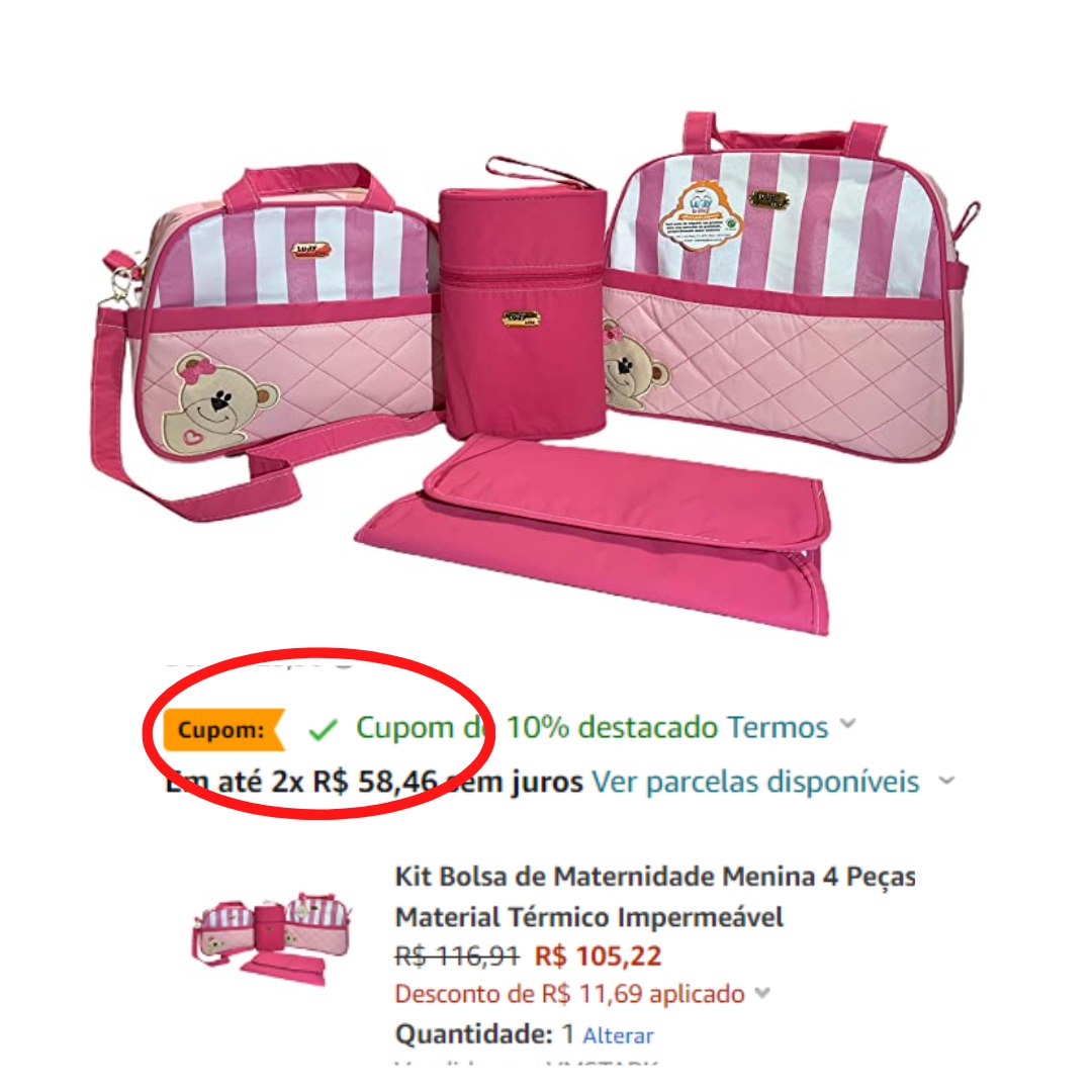 Kit Bolsa de Maternidade Menina 4 Peças Material Térmico Impermeável