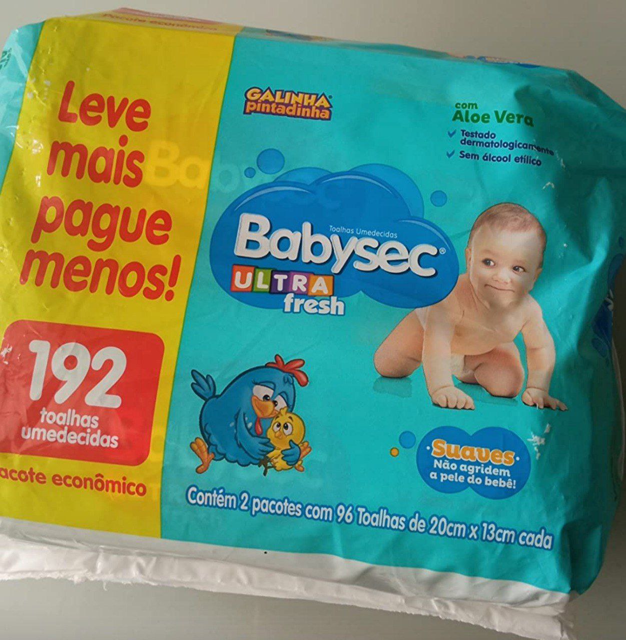 Lenço Umedecido Babysec Galinha Pint Ultrafresh 192 Unids