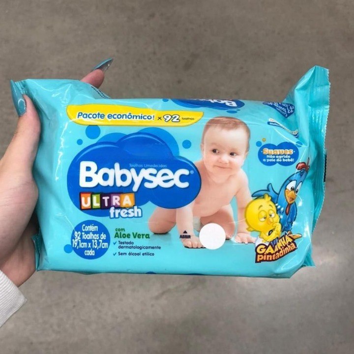 Lenço Umedecido Babysec Galinha Pintadinha 92 Unidades
