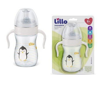 Lillo Mamadeira Super Evolution Primeiros Passos com Alças 240 ml - Neutra, Lillo, Branco*