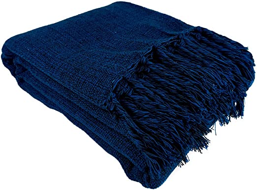 Manta Para Sofá Gigante Decorativa Azul Escuro 240x180