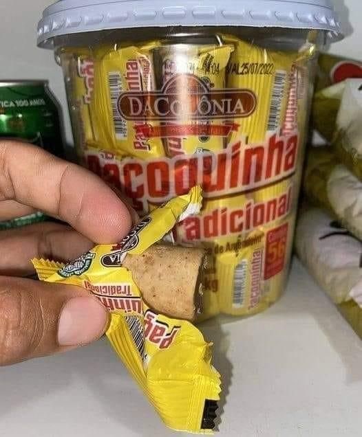 Paçoca Rolha Tradicional Pote C/56 Un Dacolonia