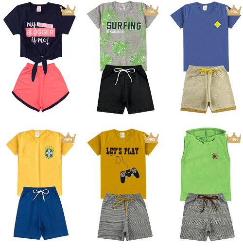 4 (quatro) Conjuntos de Verão por R$ 89