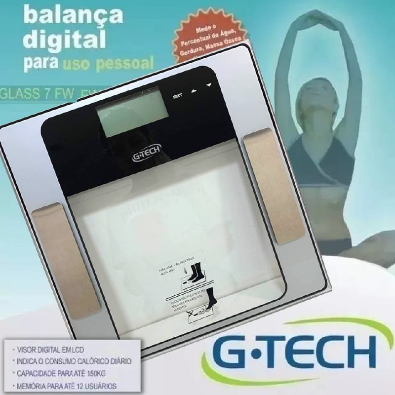 Com medição de água, gordura, massa muscular e massa óssea‼️