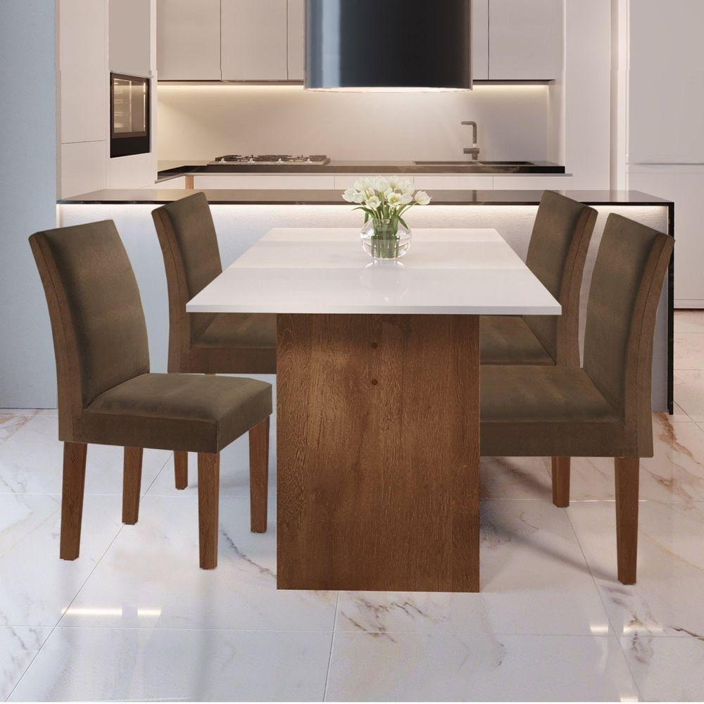 Conjunto Sala de Jantar Mesa e 4 Cadeiras Júlia Cel Móveis