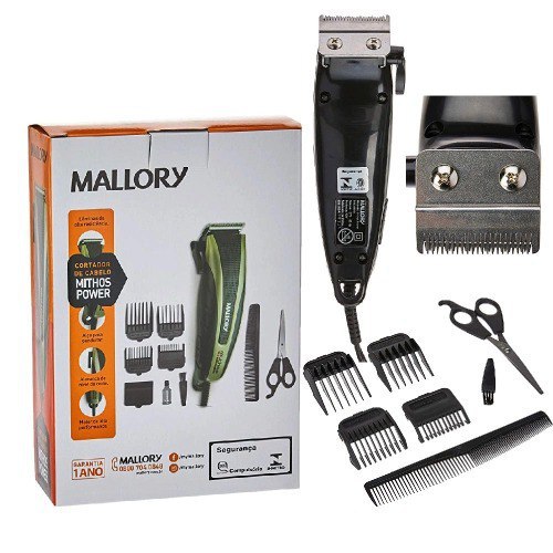 Cortador de Cabelo Mallory Mithos Power 127v Preto/Dourado*