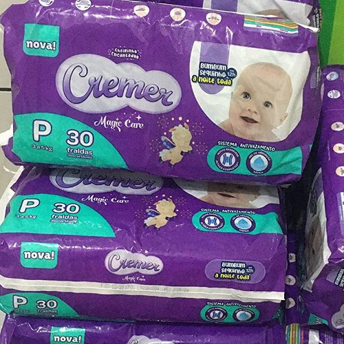 Fralda Cremer Jumbo P com 30 unidades