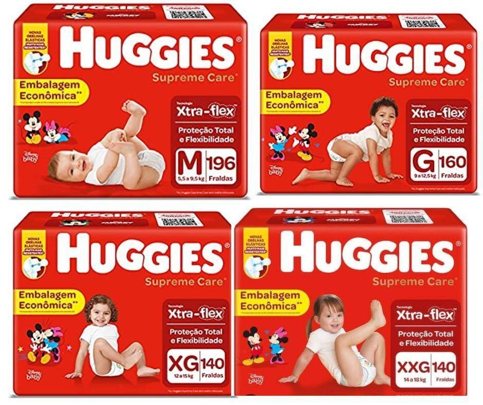 Fralda Huggies Supreme Care Pacotão