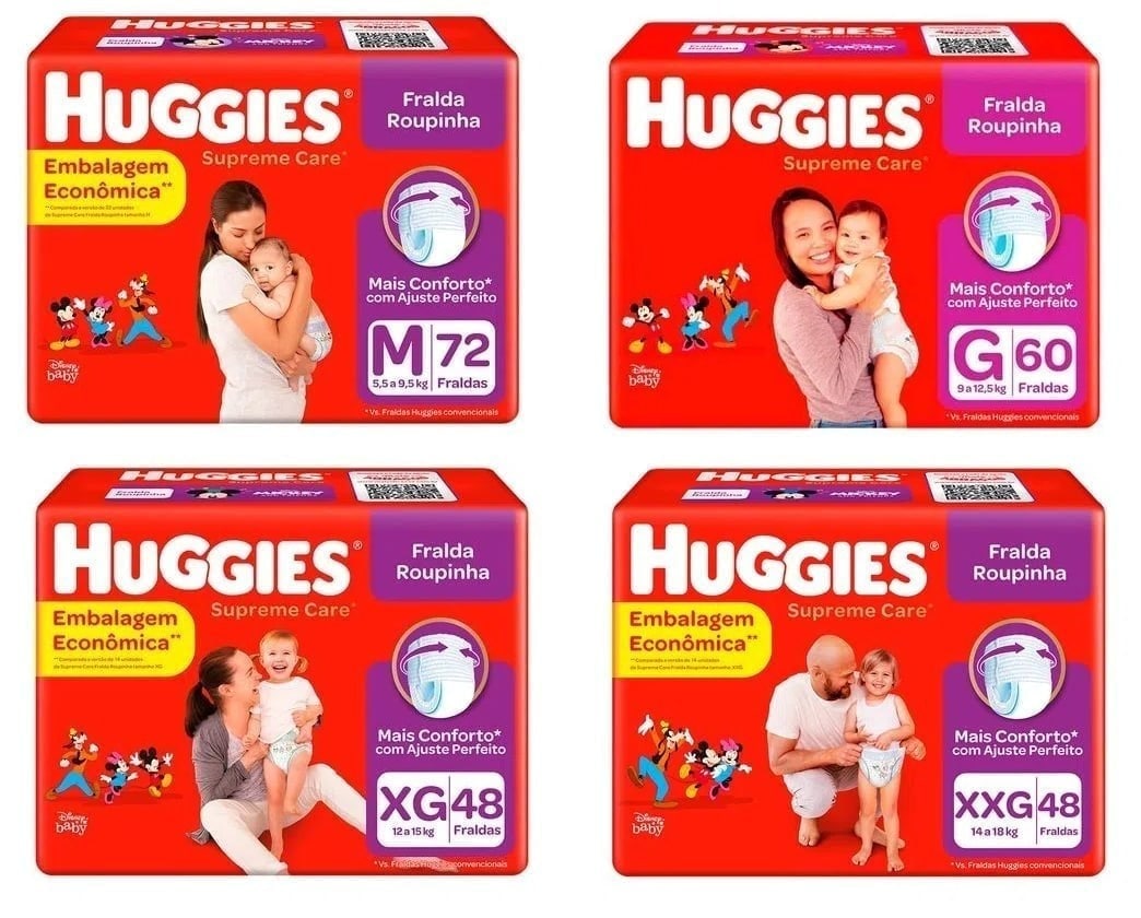 Fralda Huggies Supreme Care Roupinha