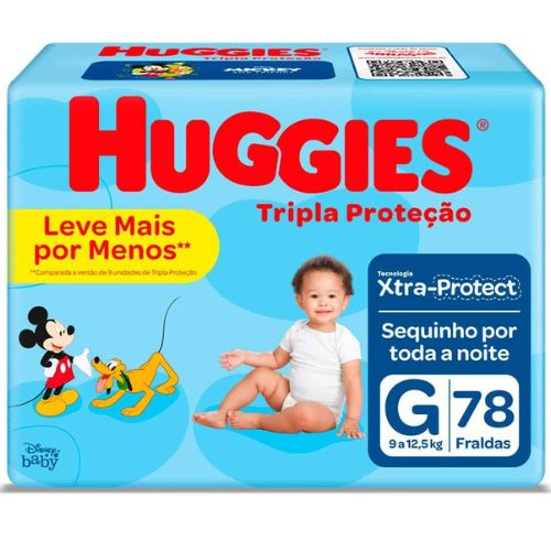 Fralda Huggies Tripla Proteção G - 78 Fraldas*